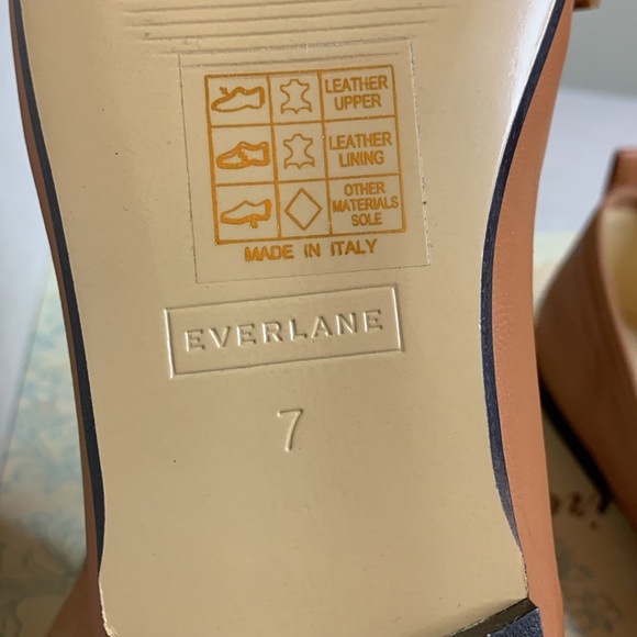 Everlane Tan Leather Ballet Flats Minimalist Design - Picture 8 of 9